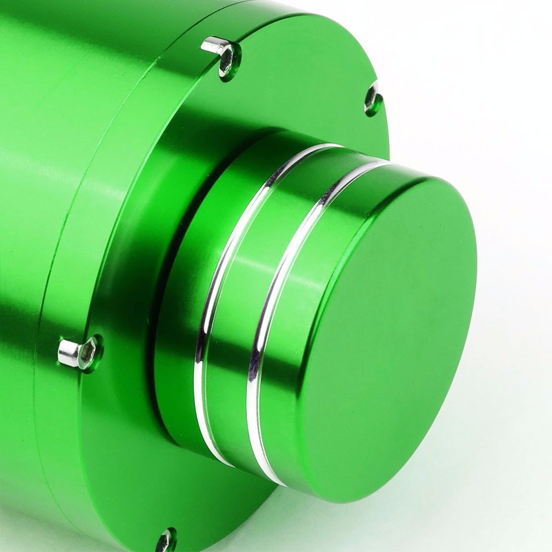 Green 8.5"x3"DIA Aluminum 3/8"Barb Coolant Recovery Overflow Oil Tank Can Bottle-Performance-BuildFastCar