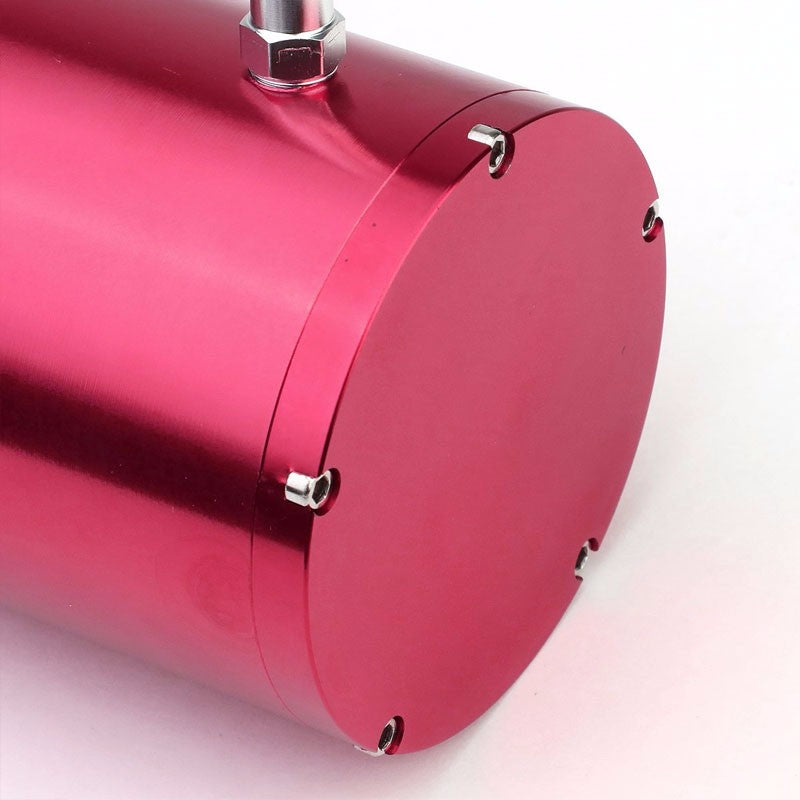 Pink 8.5"x3"DIA Aluminum 3/8"Barb Coolant Recovery Overflow Oil Tank Can Bottle-Performance-BuildFastCar
