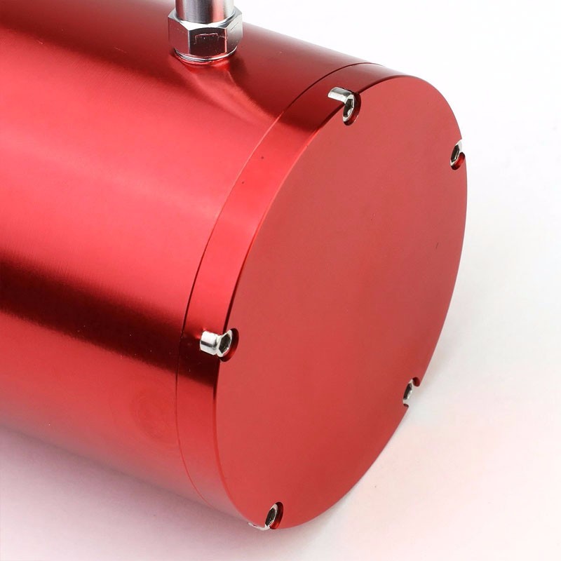 Red 8.5"x3"DIA Aluminum 3/8"Barb Coolant Recovery Overflow Oil Tank Can Bottle-Performance-BuildFastCar