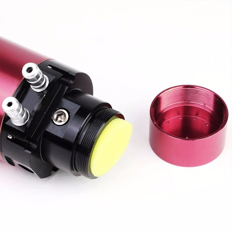 Pink 7"x2.5" Aluminum Engine Breather Oil Catch Tank Can Bottle+Pressure Gauge-Performance-BuildFastCar