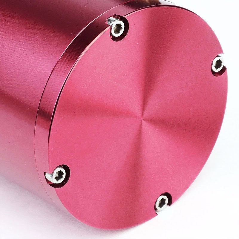Pink 7"x2.5" Aluminum Engine Breather Oil Catch Tank Can Bottle+Pressure Gauge-Performance-BuildFastCar