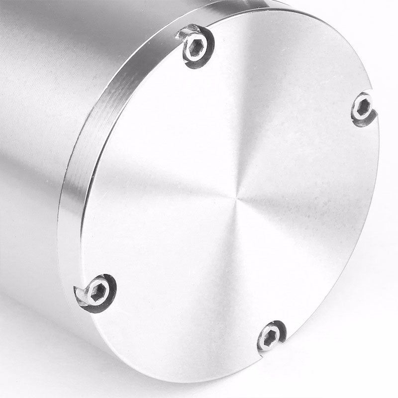 Silver 7"x2.5"DIA Aluminum Round Breather Oil Catch Tank Can+Pressure Gauge-Performance-BuildFastCar