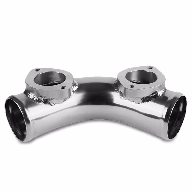 Silver 70 Degree Curve Dual Flange Adapter 2.5" Type-S/RS/RZ Blow Off Valve Pipe-Performance-BuildFastCar