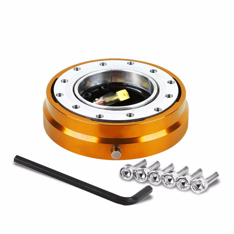 Gold 70-74MM 6-Hole Anodized Spacing Bolt Pattern Steeling Wheel Adapter Hub Quick Release-Interior-BuildFastCar