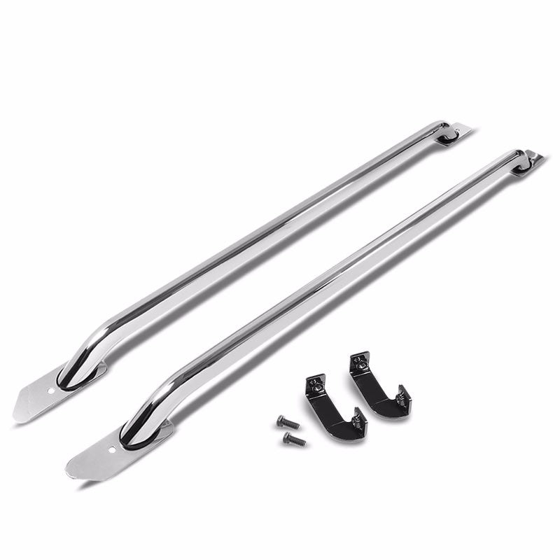 Silver Mild Steel 68.2" Bed Side Rail Bars For 14-17 Silverado/Sierra 78" Bed-Exterior-BuildFastCar