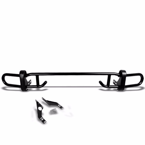 Black Mild Steel 1.25" Double Round Bar Rear Bumper Guard For Toyota 06-12 RAV4 XA30-Exterior-BuildFastCar