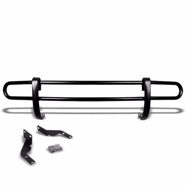 Black Mild Steel 1.25" Double Round Bar Rear Bumper Guard For Hyundai 13-16 Santa Fe-Exterior-BuildFastCar