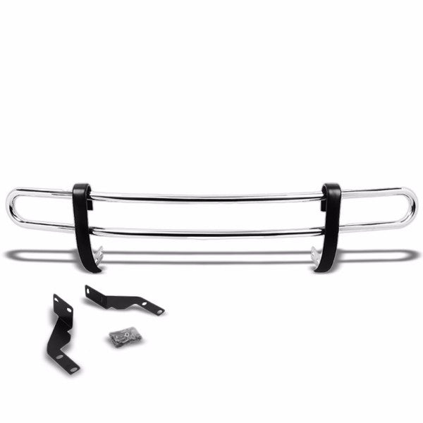 Stainless Steel 1.25" Double Round Bar Rear Bumper Guard For Hyundai 13-16 Santa Fe-Exterior-BuildFastCar