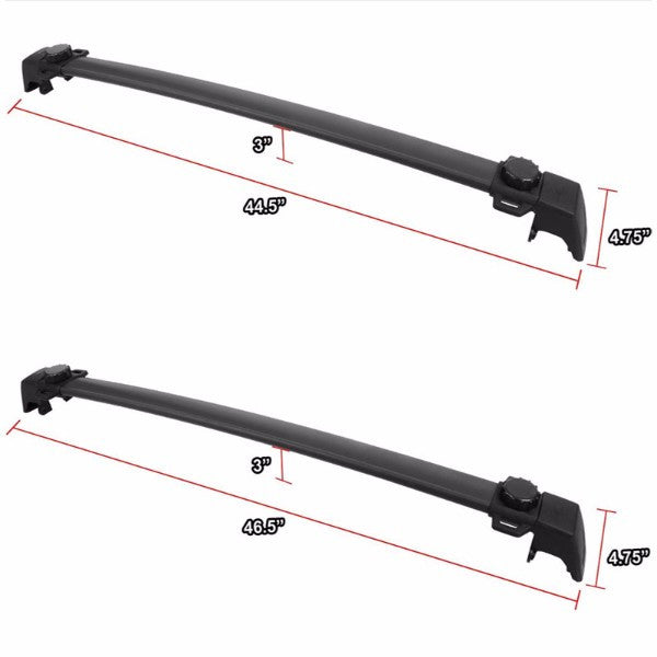 Black Aluminum Roof Rack Crossbar Top Luggage/Bag Cargo Rail for Jeep 11-16 Compass-Exterior-BuildFastCar