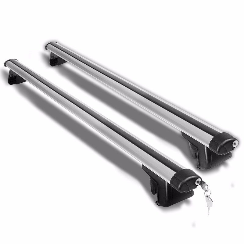 52" Aluminum Roof Rack Top Crossbar Luggage/Bag Aero Bar Rail+Lock For Car/Suv-Exterior-BuildFastCar