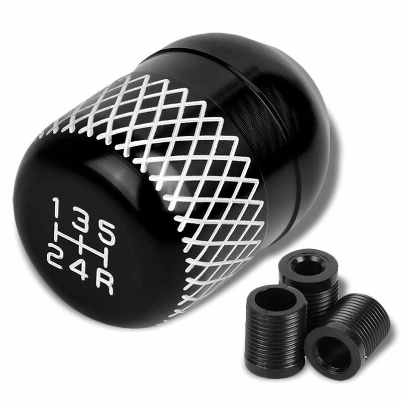 M8/M10/M12 Thread Black 5-Speed MT Aluminum Netted Design Short Throw Racing Shift Knob+Reverse-Interior-BuildFastCar