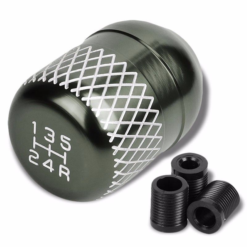M8/M10/M12 Thread Gunmetal 5-Speed MT Aluminum Netted Design Short Throw Racing Shift Knob+Reverse-Interior-BuildFastCar