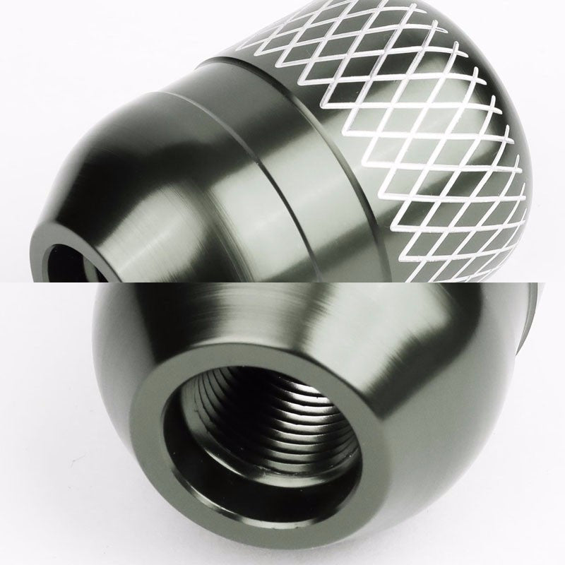 M8/M10/M12 Thread Gunmetal 5-Speed MT Aluminum Netted Design Short Throw Racing Shift Knob+Reverse-Interior-BuildFastCar