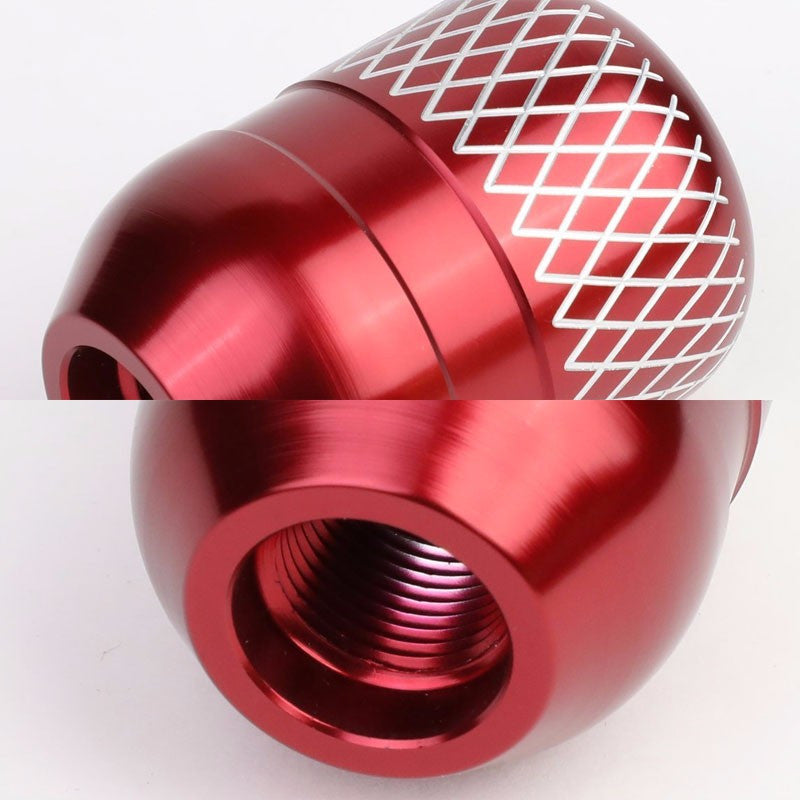 M8/M10/M12 Thread Red 5-Speed MT Aluminum Netted Design Short Throw Racing Shift Knob+Reverse-Interior-BuildFastCar