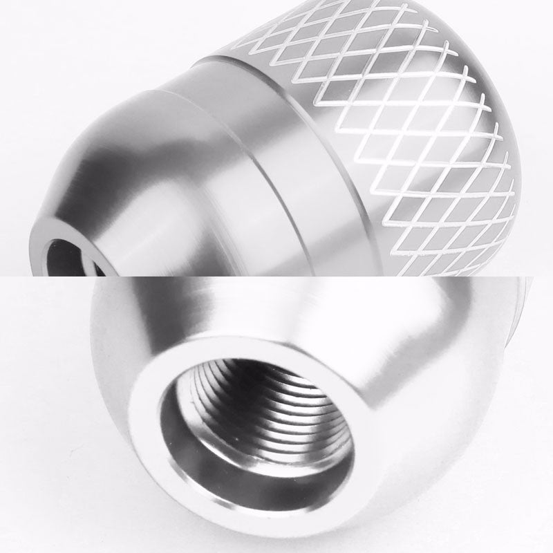 M8/M10/M12 Thread Silver 5-Speed MT Aluminum Netted Design Short Throw Racing Shift Knob+Reverse-Interior-BuildFastCar