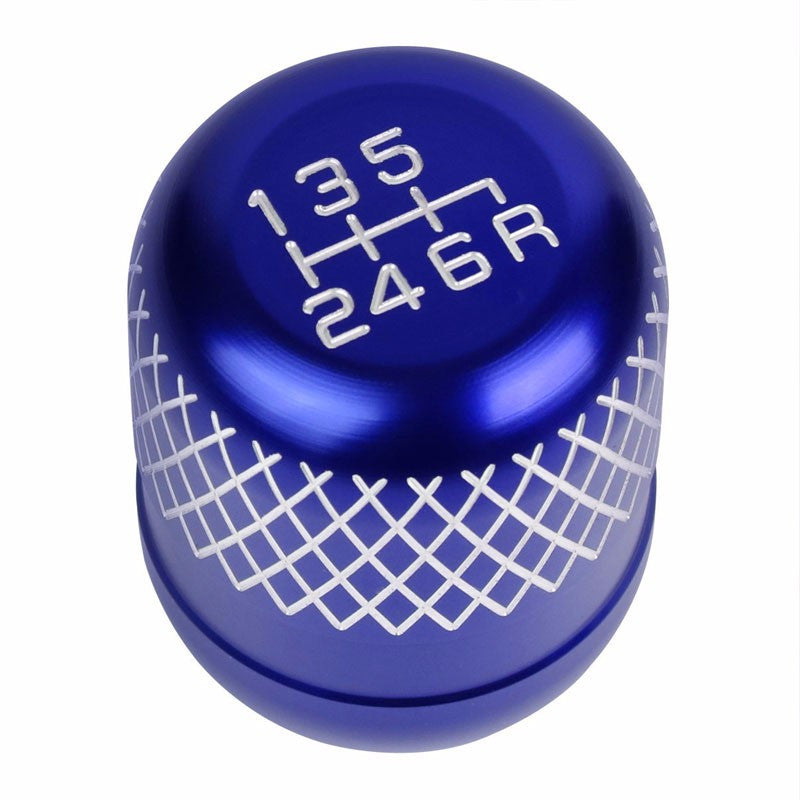 M8/M10/M12 Thread Blue 6-Speed MT Aluminum Netted Design Short Throw Racing Shift Knob+Reverse-Interior-BuildFastCar