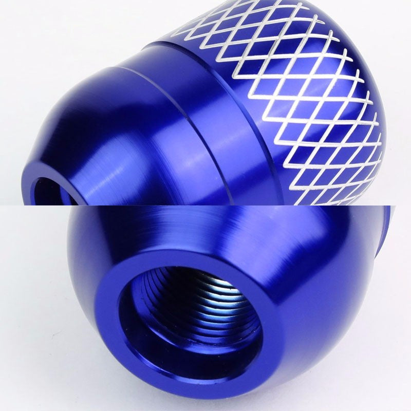 M8/M10/M12 Thread Blue 6-Speed MT Aluminum Netted Design Short Throw Racing Shift Knob+Reverse-Interior-BuildFastCar