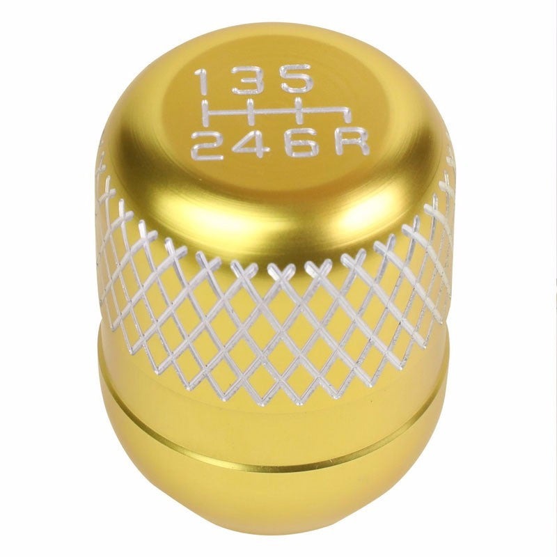 M8/M10/M12 Thread Gold 6-Speed MT Aluminum Netted Design Short Throw Racing Shift Knob+Reverse-Interior-BuildFastCar