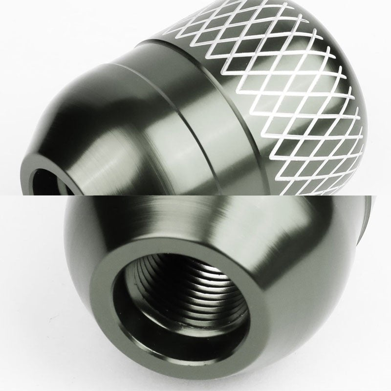 M8/M10/M12 Thread Gunmetal 6-Speed MT Aluminum Netted Design Short Throw Racing Shift Knob+Reverse-Interior-BuildFastCar