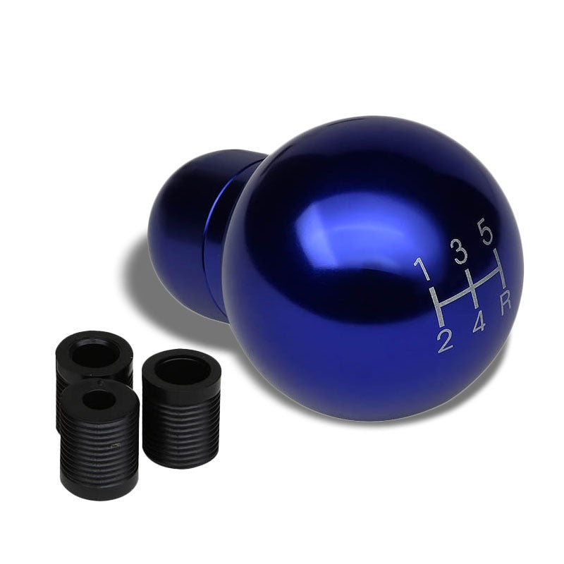 M8/M10/M12 Universal Blue 5-Speed MT Aluminum Round Racing Shifter Knob-Interior-BuildFastCar