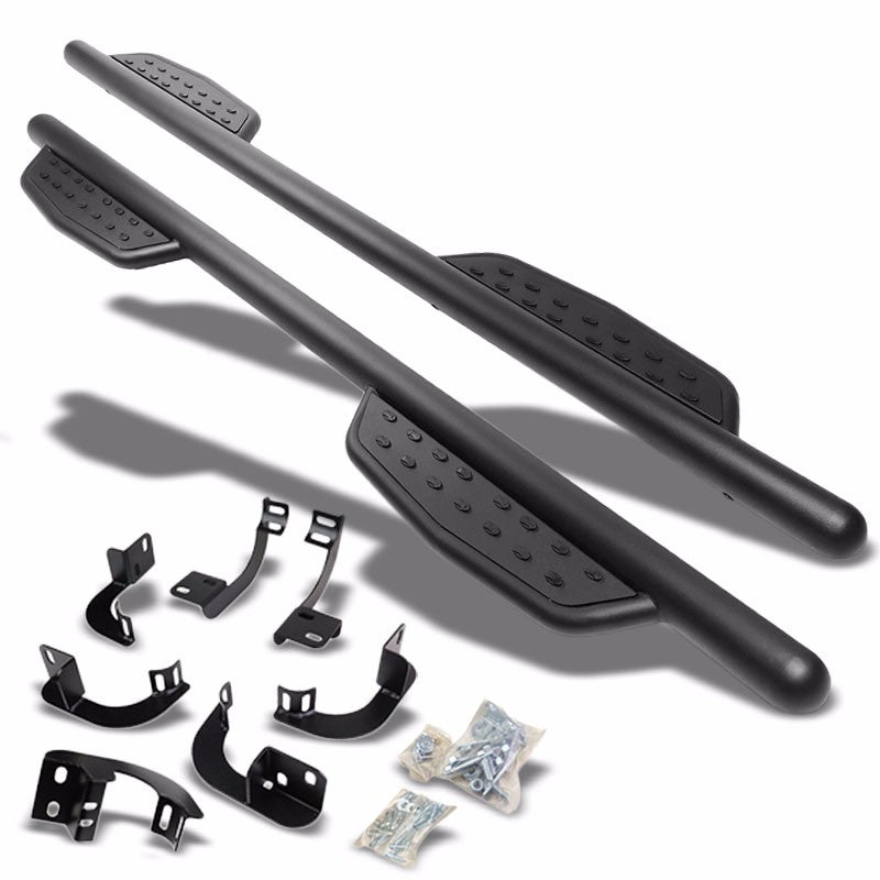 Black Straight Sidestep Running Board Nerf Bar 09-18 Ram 1500 Crew Cab BFC-RUNB-GBP-0004