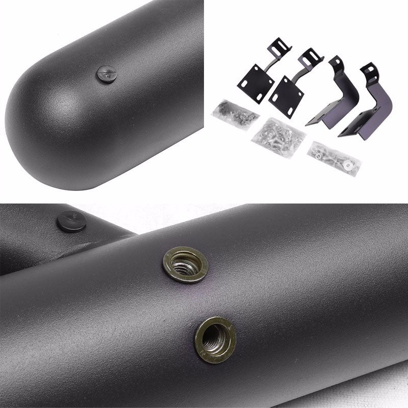 Black Straight Sidestep Running Board Nerf Bar 99-16 Ford SuperDuty Crew Cab BFC-RUNB-GBP-0009