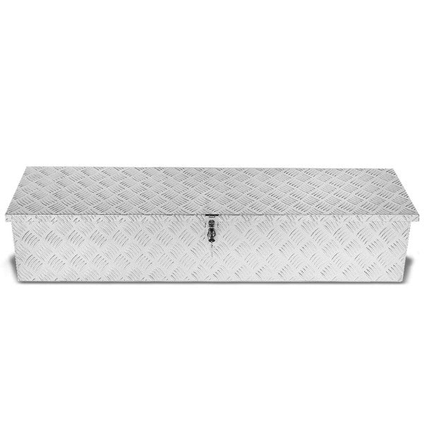 49.5"x13"x10" ALU Truck/Pickup/Trailer Trunk Utility Storage Flat Tool Box+Lock-Exterior-BuildFastCar