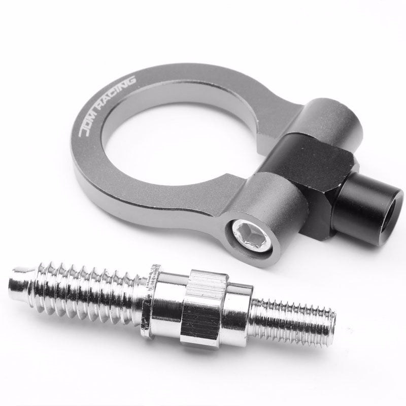 Gunmetal M15.8xP3.175 Billet Aluminum Front/Rear Race Tow Hook Ring For BMW 3/5-Exterior-BuildFastCar