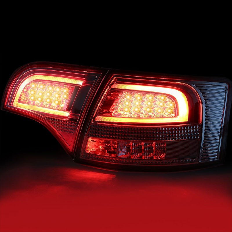 Chrome Housing Clear Lens Rear Signal Brake LED Tail Light For Audi 05-08 S4/A4 Quattro Avant-Exterior-BuildFastCar