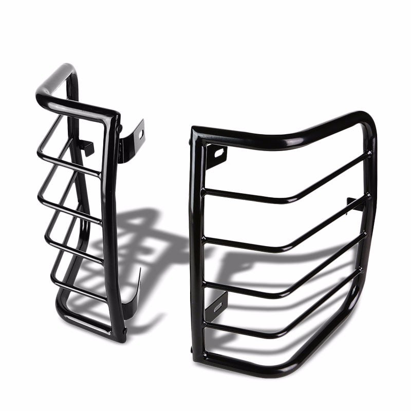 Black Coated Steel Tail Light/Lamp Cage Guard Cover For Ford 04-08 F150 Pick-up-Exterior-BuildFastCar