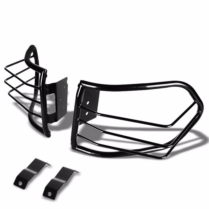 Black Coated Steel Tail Light/Lamp Cage Guard For Toyota 07-14 FJ Cruiser 4.0L-Exterior-BuildFastCar