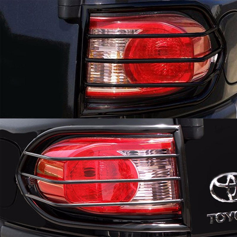 Black Coated Steel Tail Light/Lamp Cage Guard For Toyota 07-14 FJ Cruiser 4.0L-Exterior-BuildFastCar