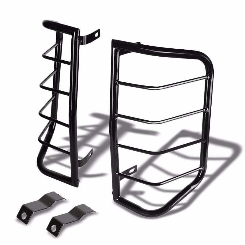 Black Coated Steel Tail Light/Lamp Cage Guard Cover For Nissan 05-16 Frontier-Exterior-BuildFastCar