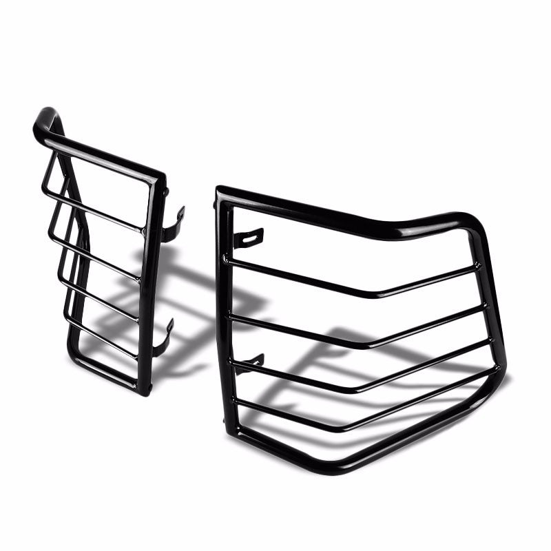 Black Coated Steel Tail Light/Lamp Cage Guard For Jeep 05-10 Grand Cherokee-Exterior-BuildFastCar