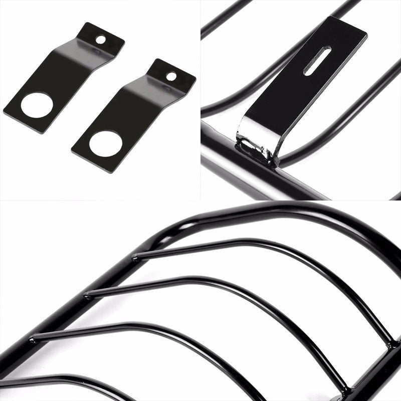 Black Coated Steel Tail Light/Lamp Cage Guard For Chevy 07-14 Silverado/Sierra-Exterior-BuildFastCar