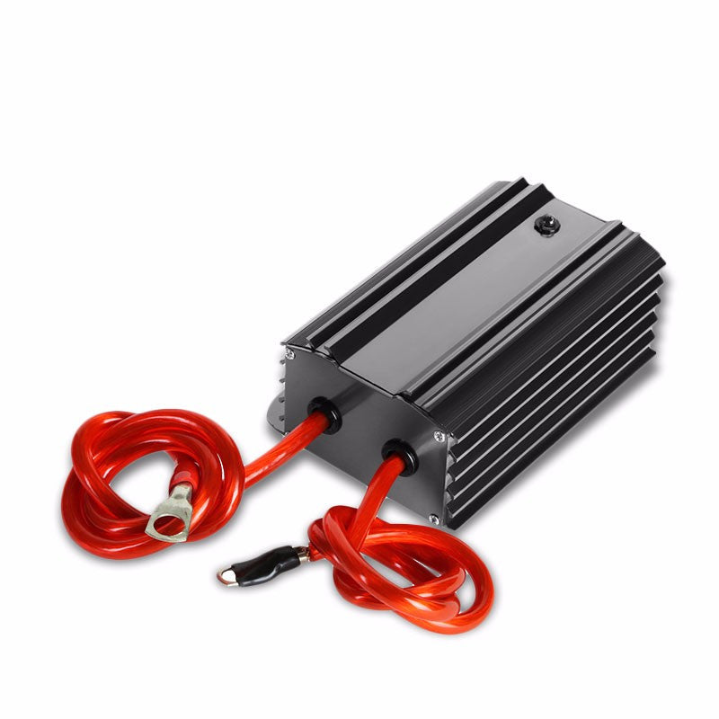 Gunmetal Universal High Efficiency Car Voltage Battery Cable Stabilizer Regulator+Mounting Plate-Performance-BuildFastCar
