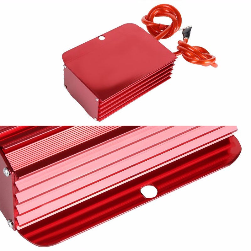 Red Universal High Efficiency Car Voltage Battery Cable Stabilizer Regulator+Mounting Plate-Performance-BuildFastCar