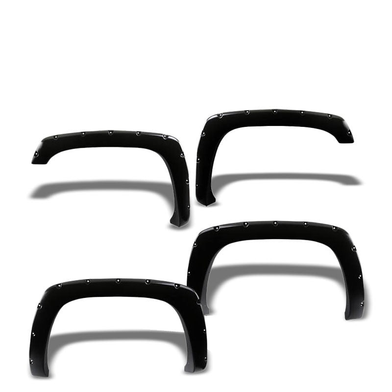 Textured Black ABS Pocket-Rivet Wheel Fender Flare For 03-06 Avalanche 1500/2500-Exterior-BuildFastCar