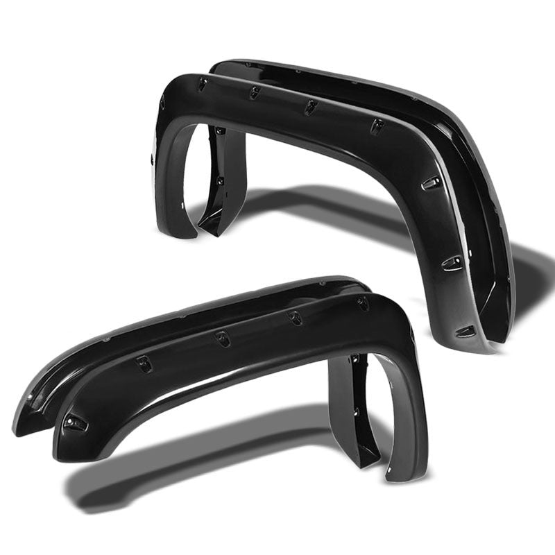 Black ABS Pocket-Riveted Style Wheel Fender Flares Guard For 94-02 Ram 2500 3500-Exterior-BuildFastCar
