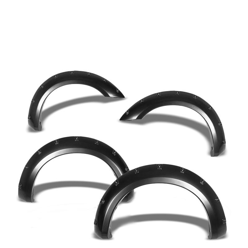 Glossy Black ABS Pocket-Riveted Wheel Fender Flares For 05-12 Frontier 74" Bed-Exterior-BuildFastCar