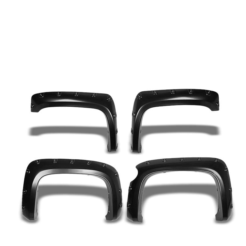 G.Black Pocket-Rivet Wheel Fender Flares For 07-13 Silverado 1500 6.5'/8' Bed-Exterior-BuildFastCar