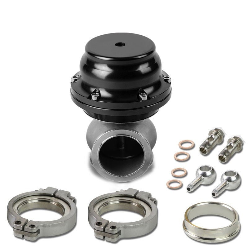 Black 44mm 14 PSI V-Band Turbo Boost Exhaust Manifold External Wastegate+Dump Pipe Valve+Ring-Performance-BuildFastCar