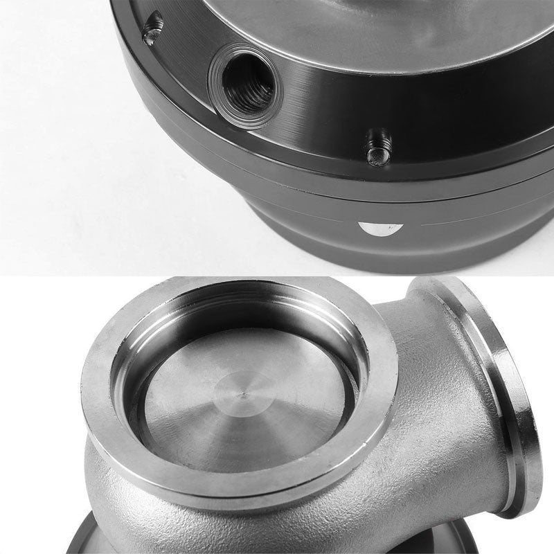 Black 44mm 14 PSI V-Band Turbo Boost Exhaust Manifold External Wastegate+Dump Pipe Valve+Ring-Performance-BuildFastCar