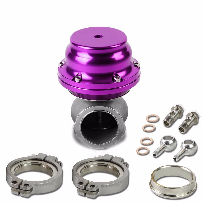 Purple 44mm 14 PSI V-Band Turbo Boost Exhaust Manifold External Wastegate+Dump Pipe Valve+Ring-Performance-BuildFastCar