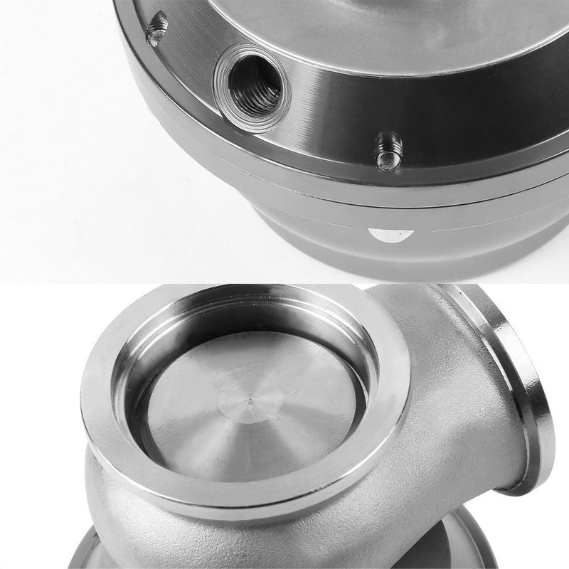 Silver 44mm 14 PSI V-Band Turbo Boost Exhaust Manifold External Wastegate+Dump Pipe Valve+Ring-Performance-BuildFastCar