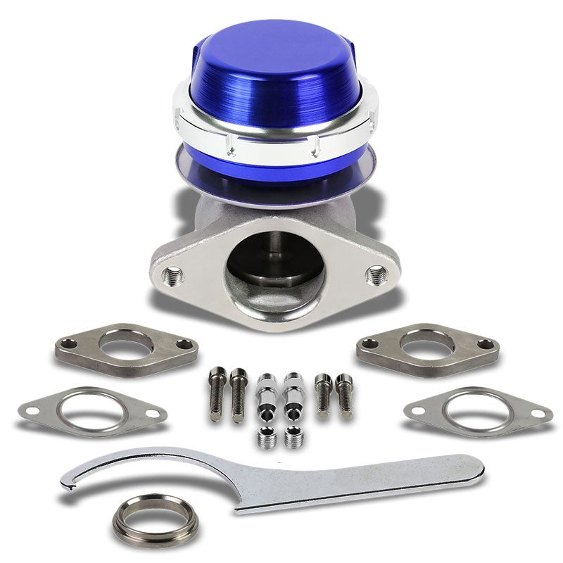 Blue Universal External 38mm 2-Bolt 14PSI TurboWastegate Kit+Spring+Ring T22
