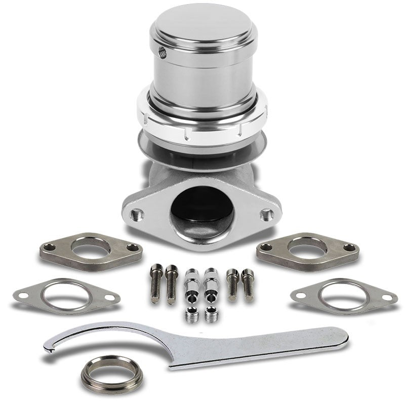 Silver Universal Turbo Charger 38mm 2-Bolt 14PSI Turbo Wastegate Kit+Spring T33
