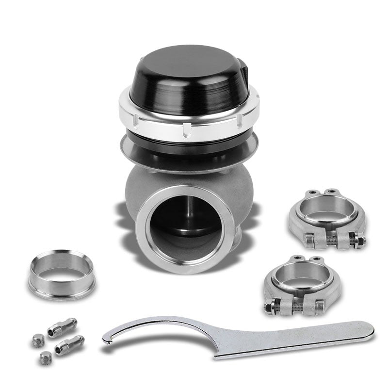 Universal Black Turbocharger 40mm 14PSI VBand Clamp 4" External Wastegate+Spring