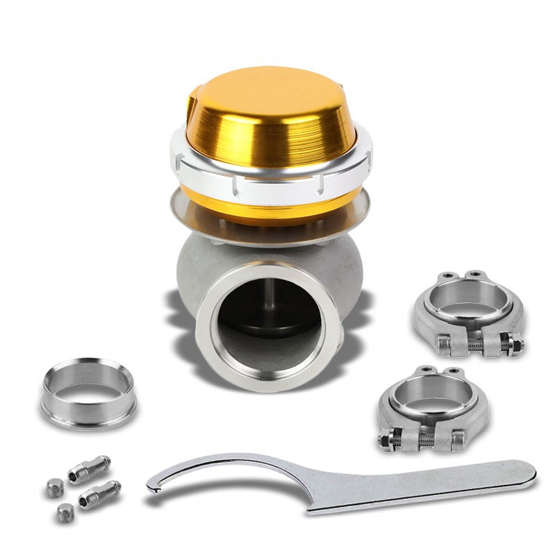 Universal Gold 40mm 14PSI V-Band Clamp-On Turbo External Wastegate+Spring T11