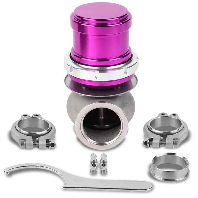 Purple Universal 40mm 14PSI V-Band Clamp-On Turbo External Wastegate+Spring T22